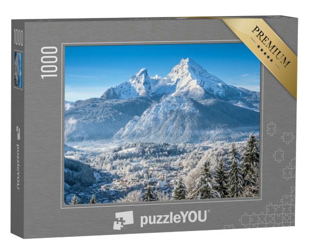 Puzzle 1000 Teile „Berchtesgaden und Watzmann-Massiv im Winter“