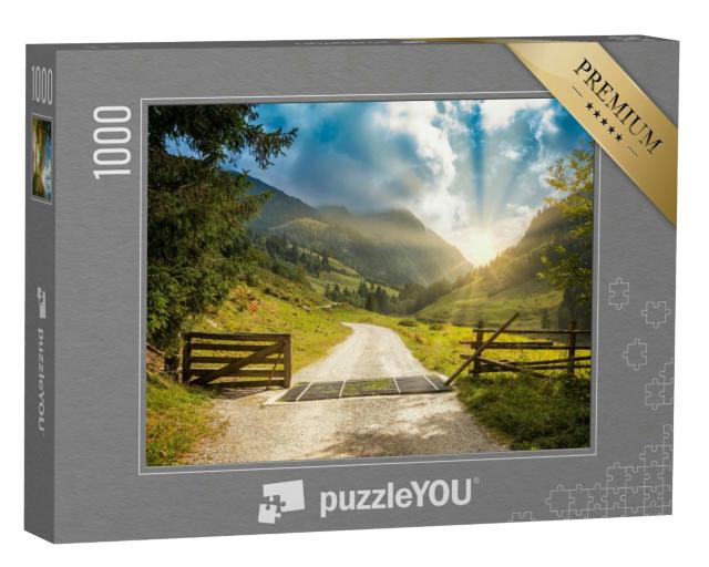 Puzzle 1000 Teile „Wanderweg im Zillertal, Österreich“