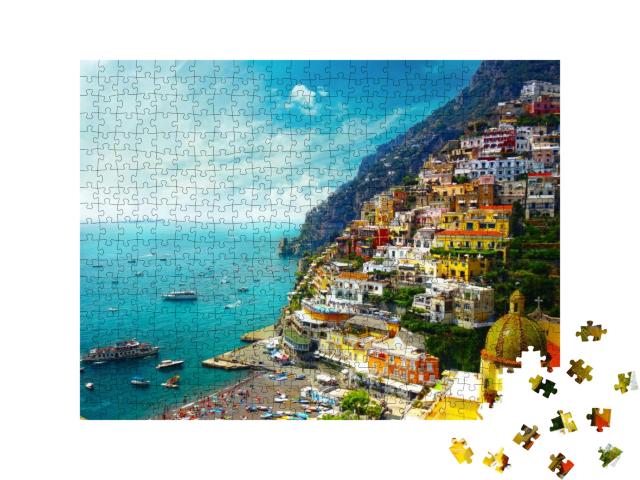 Puzzle 500 Teile „Positano amalfi, Italien“