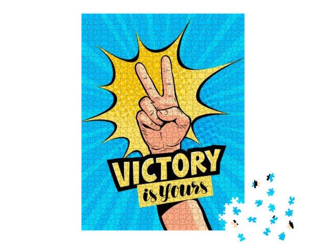 Puzzle 1000 Teile „Der Sieg ist dein, Schriftzug. Motivationsposter“