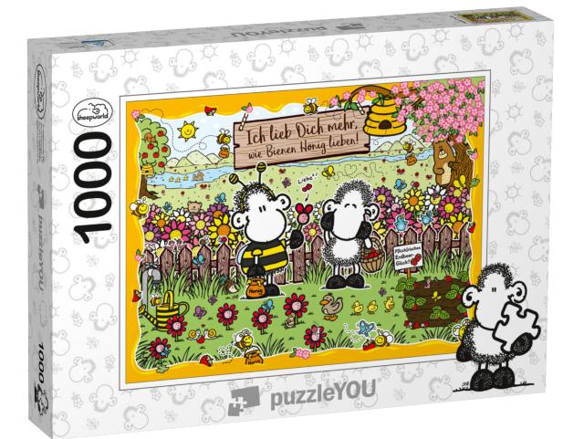 Puzzle 1000 Teile „Ich liebe Dich mehr, wie Bienen Honig lieben!“