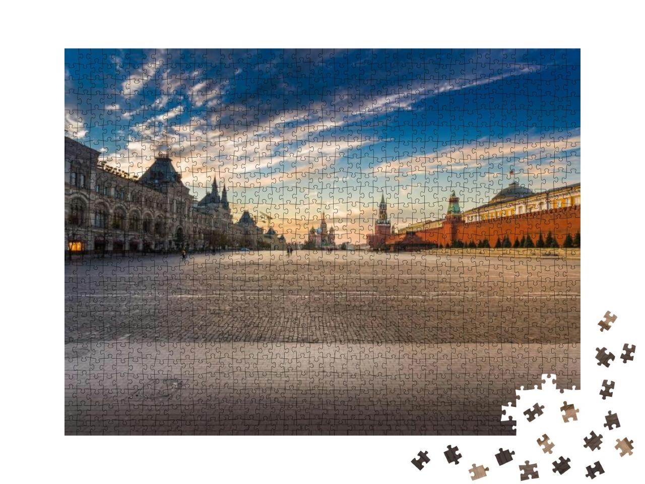 Puzzle 1000 Teile „Moskau, Russland: Roter Platz mit Blick auf die Basilius-Kathedrale“