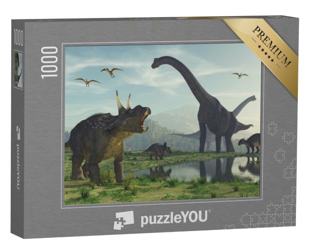 Puzzle 1000 Teile „3D-Rendering: Dinosaurier“