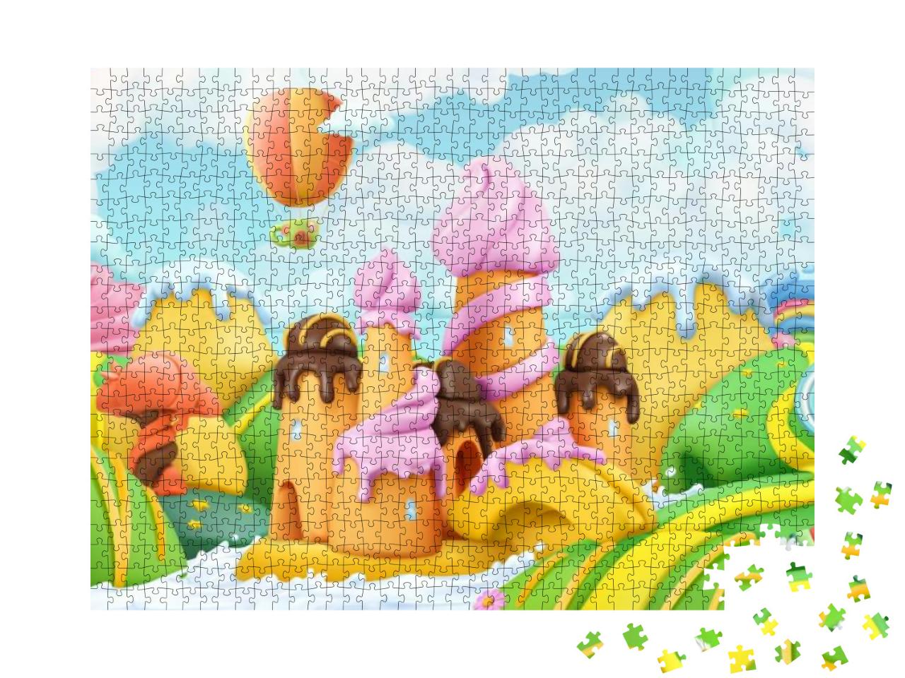 Puzzle 1000 Teile „Illustration: bunte Süßigkeiten“