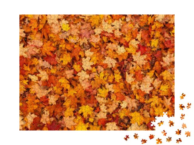 Puzzle 1000 Teile „Rote und orangene Herbstblätter“