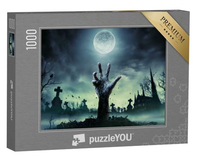 Puzzle 1000 Teile „Zombiehand bei Vollmond“