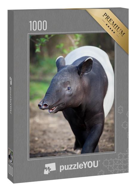 Puzzle 1000 Teile „Malaiischer Tapir, auch Asiatischer Tapir, Tapirus indicus, genannt“