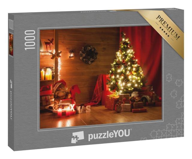 Puzzle 1000 Teile „Festlich geschmücktes Zimmer an Weihnachten“