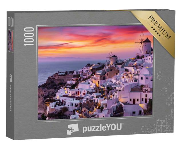 Puzzle 1000 Teile „Dorf Oia auf der Insel Santorin, Grichenlans“