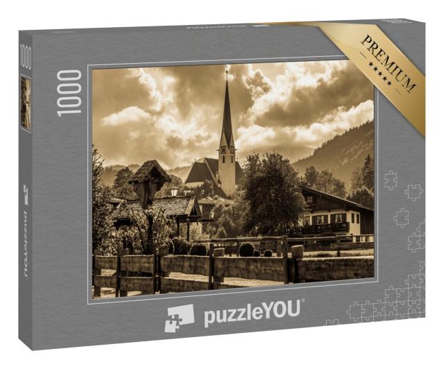 Puzzle 1000 Teile „Blick auf das alte Tegernsee in Bayern“