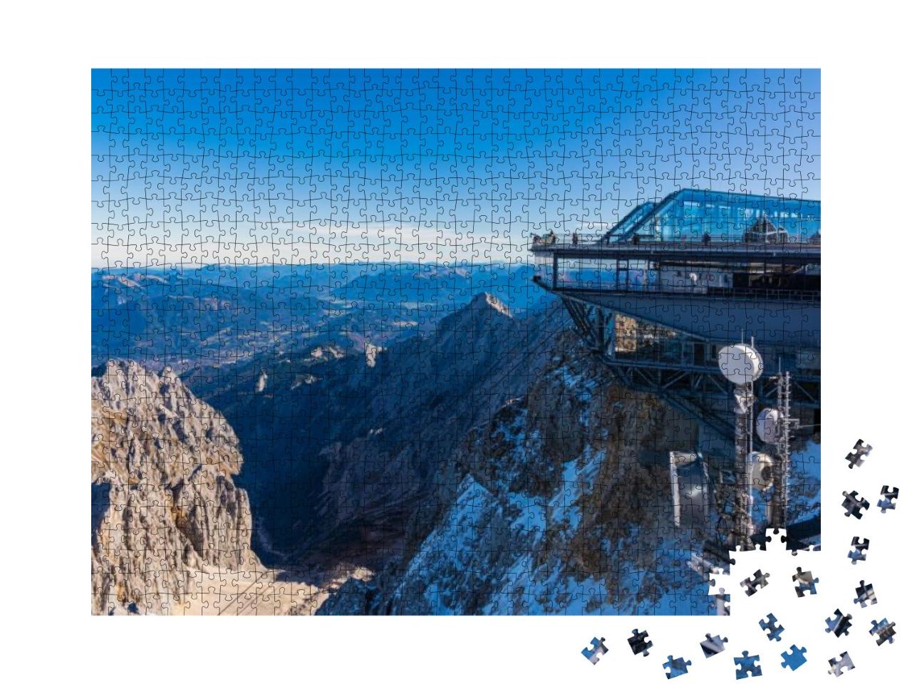 Puzzle 1000 Teile „360 Grad Panorama der Zugspitze, der höchste Berg Deutschlands“