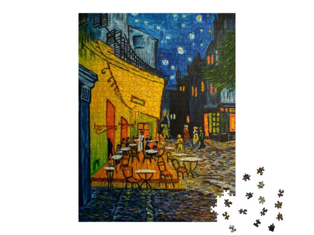Puzzle 1000 Teile „Café in Paris nach dem berühmten Gemälde von Vincent Van Gogh“
