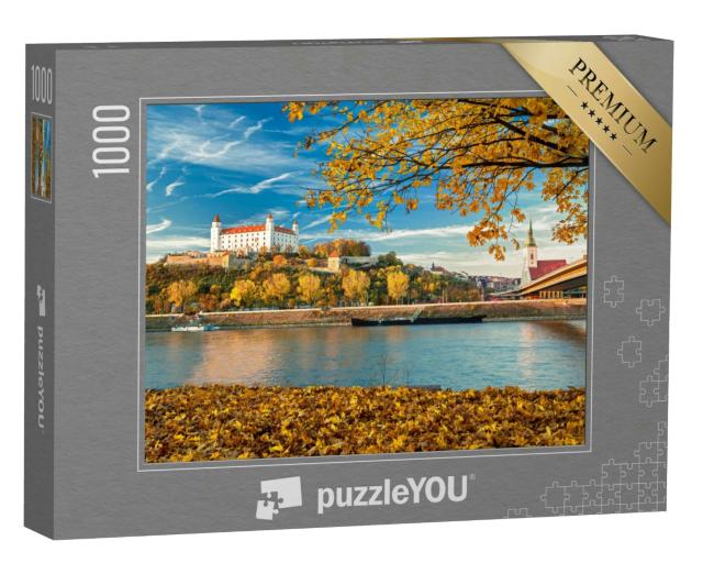 Puzzle 1000 Teile „Burg Bratislava, Donau und Altstadt, Slowakei“