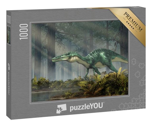 Puzzle 1000 Teile „Suchomimus, ein Dinosaurier der Kreidezeit, 3D-Illustration“