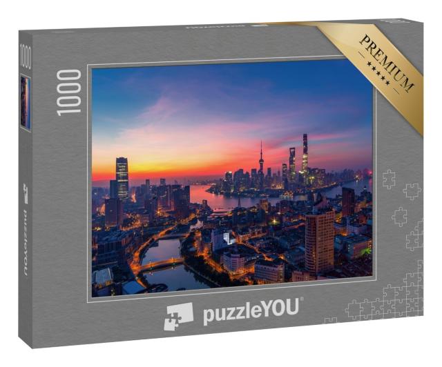 Puzzle 1000 Teile „Shanghai in der Abenddämmerung“