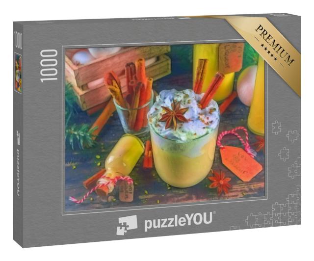 Puzzle 1000 Teile „im Kunst-Stil von Franz Marc - Weihnachts-Bombardino Livigno Cocktail - Puzzle-Kollektion Künstler & Gemälde“