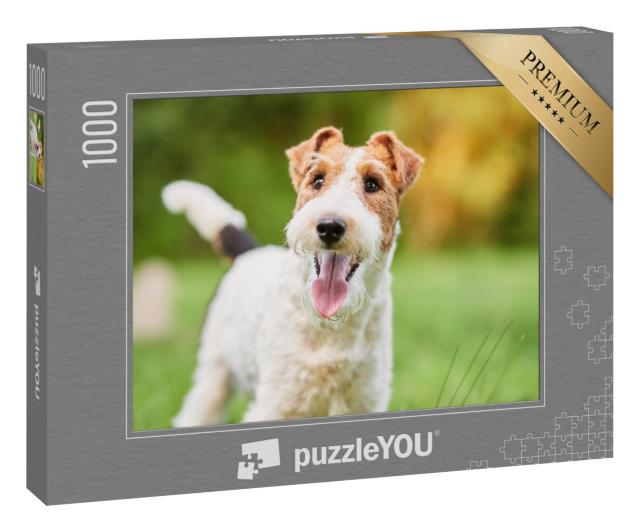 Puzzle 1000 Teile „Nahaufnahme eines glücklichen Foxterriers“