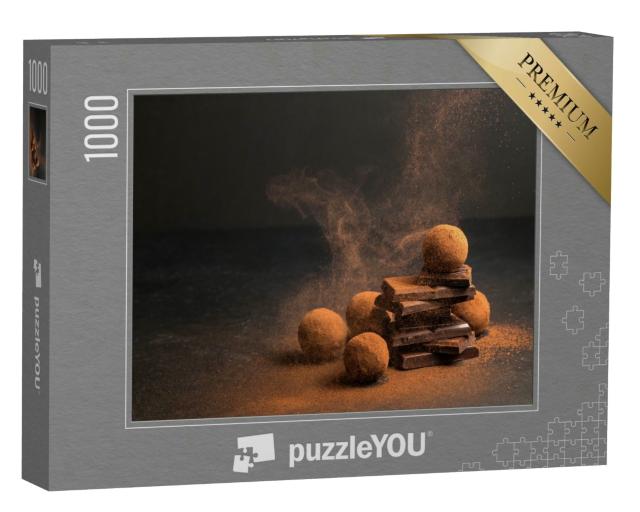 Puzzle 1000 Teile „Schokoladentrüffel im fast magischen Kakaopulver-Staub“