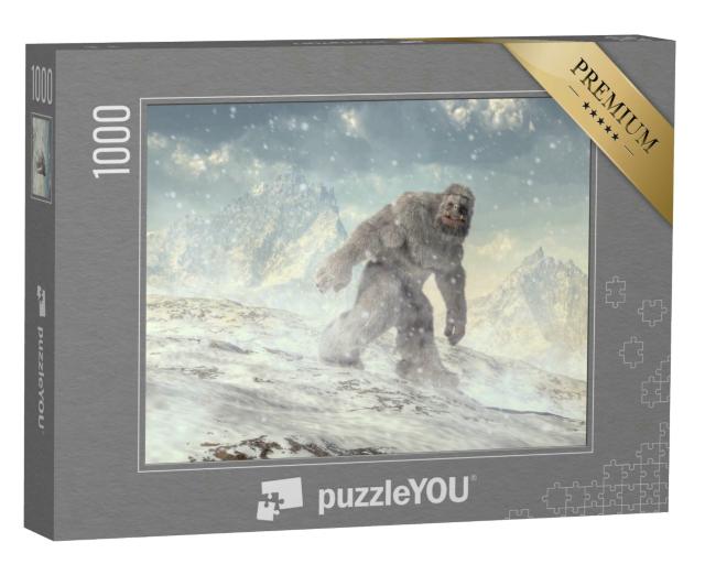 Puzzle 1000 Teile „Digitale Kunst: Yeti im Schneesturm“