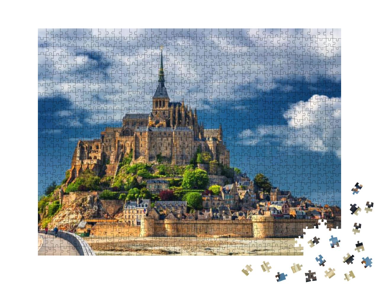 Puzzle 1000 Teile „Gezeiteninsel Le Mont Saint-Michel, Normandie, Nordfrankreich“