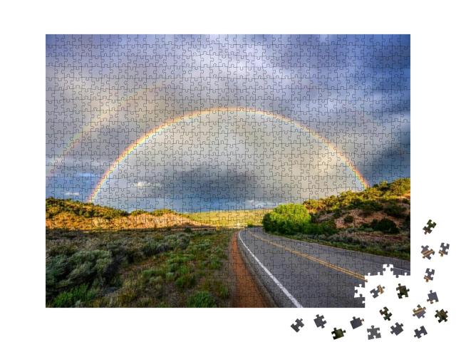 Puzzle 1000 Teile „Regenbogenstraße nach Gewitterregen“